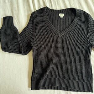 J. Crew Black V-Neck Sweater